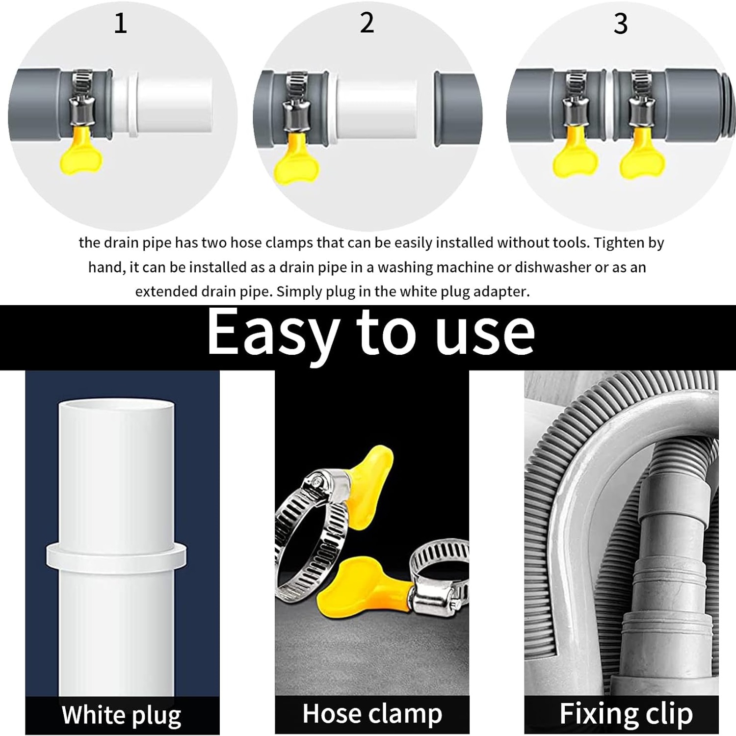 150cm Universal Drain Hose Extension Kit: image 4