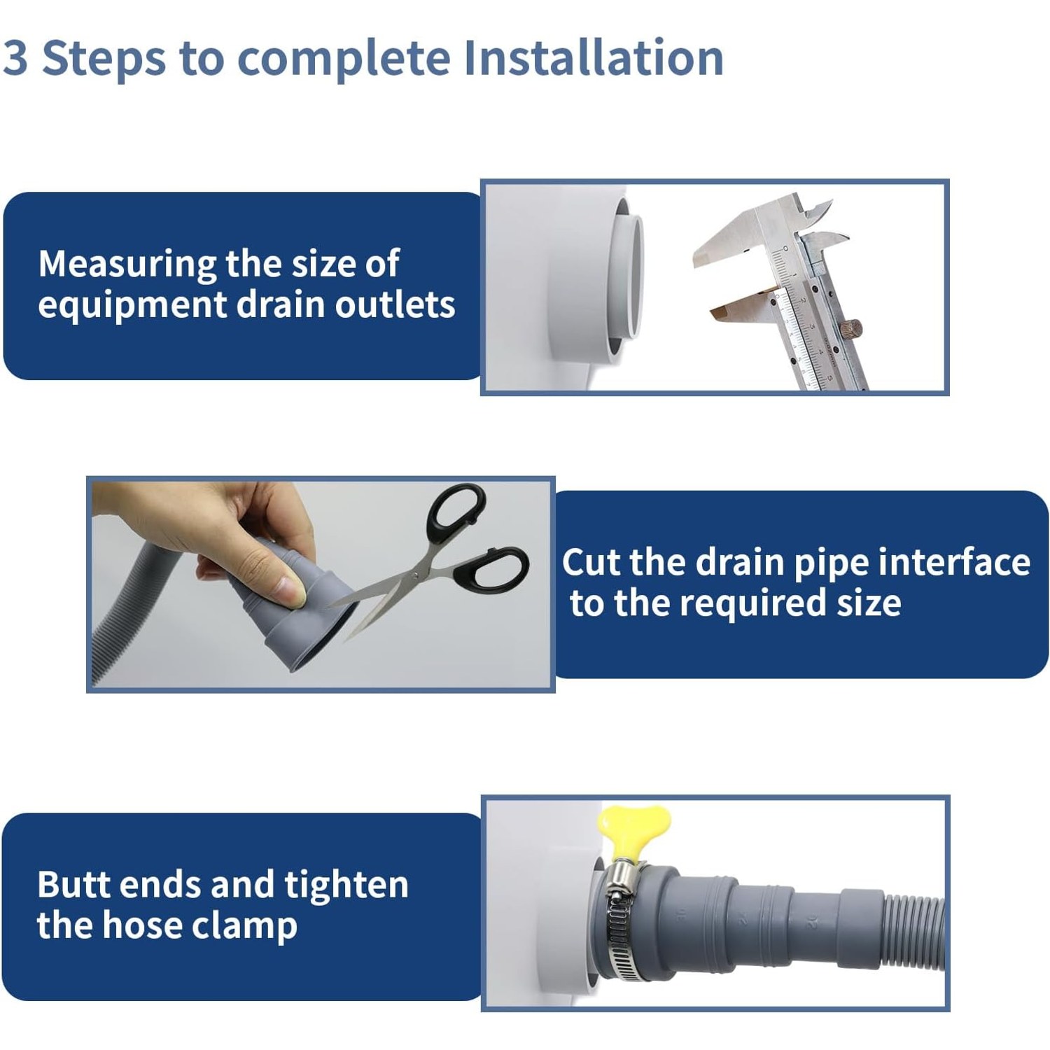 Drain Hose Extension Kit 1m with U-Bend Bracket and Clamps: image 5