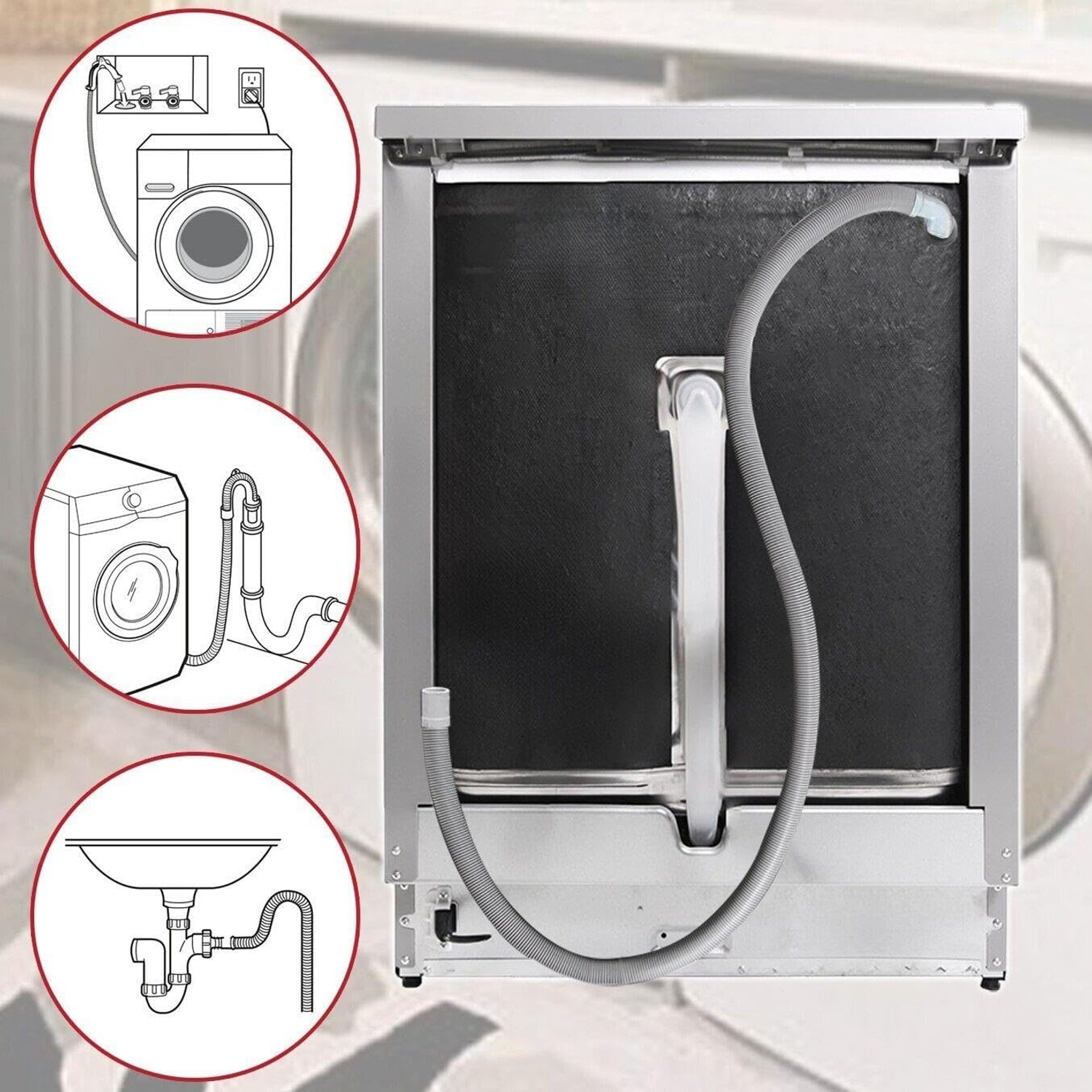 2.5m Universal Washing Machine Drain Hose with Right Angle End: image 5