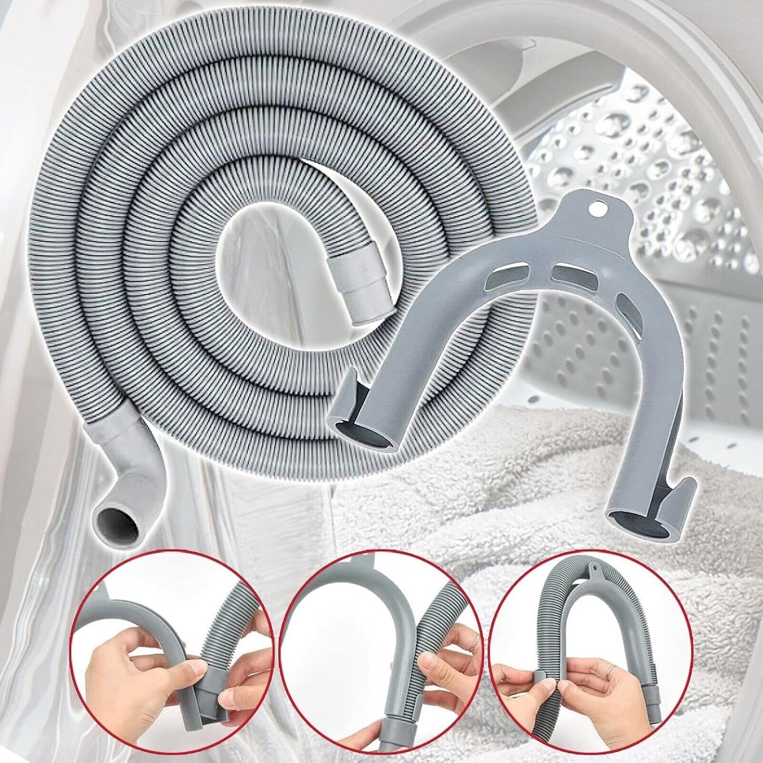 2.5m Universal Washing Machine Drain Hose with Right Angle End: image 6