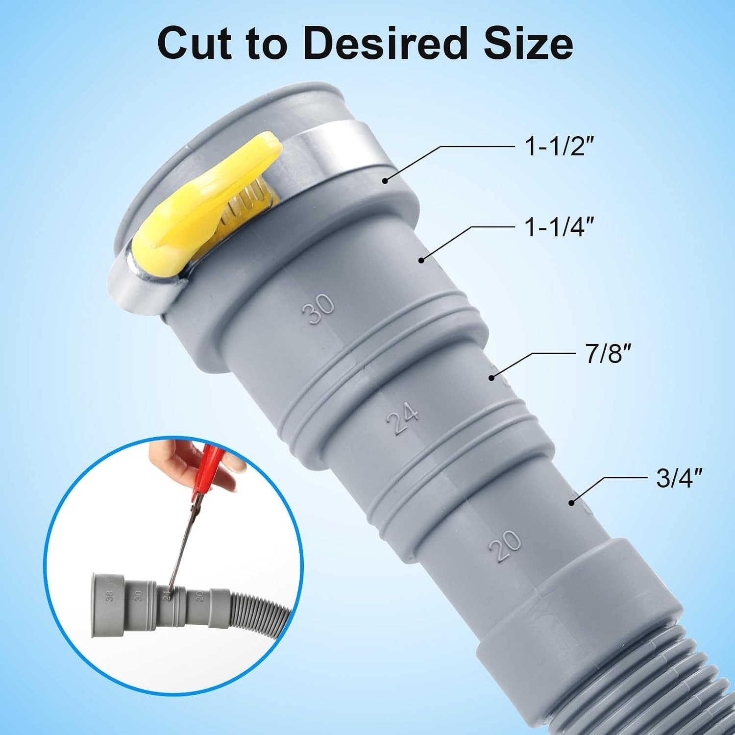 Washing Machine Drain Hose Kit 1.8m with Clamps and U-Hook: image 4