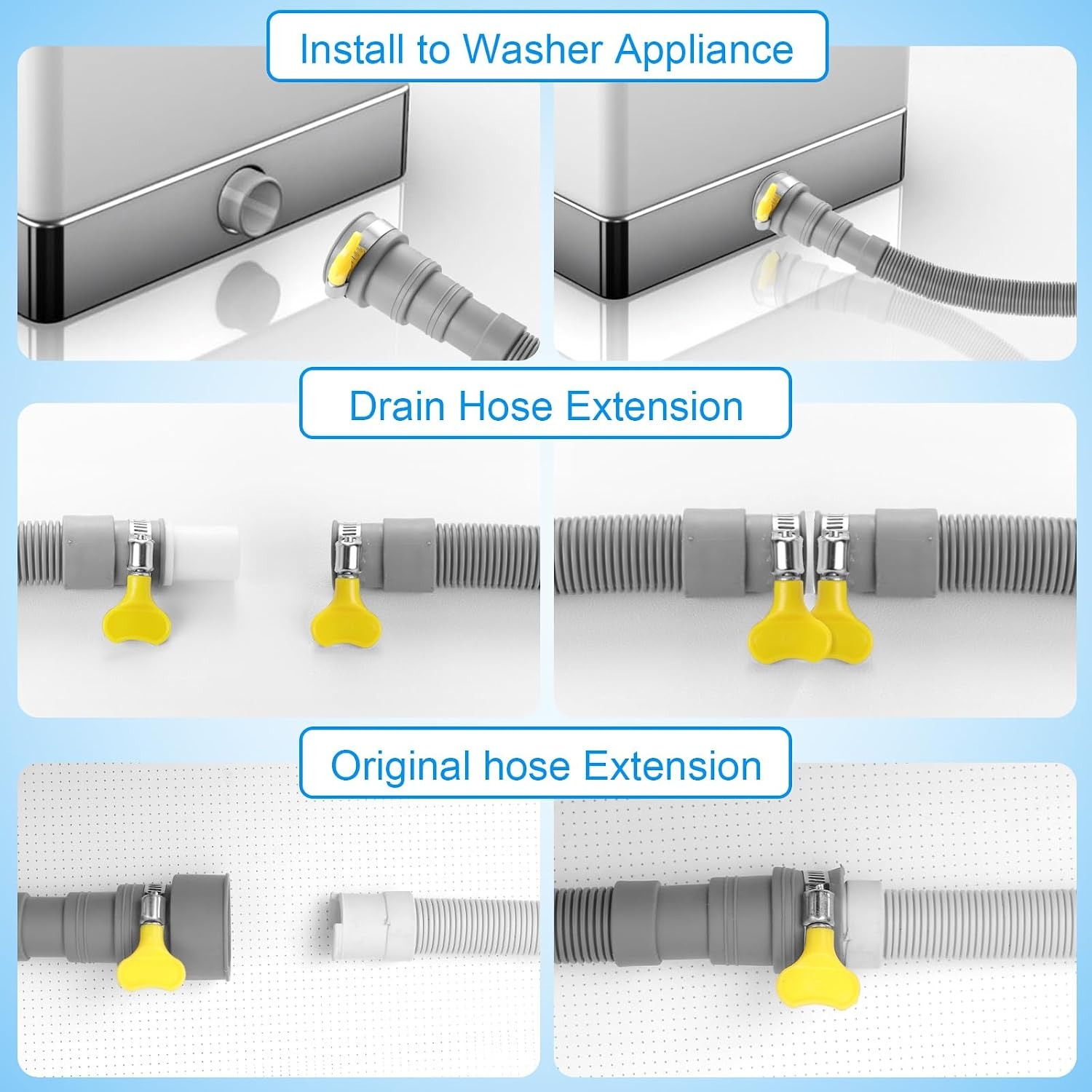 Washing Machine Drain Hose Kit 1.8m with Clamps and U-Hook: image 5