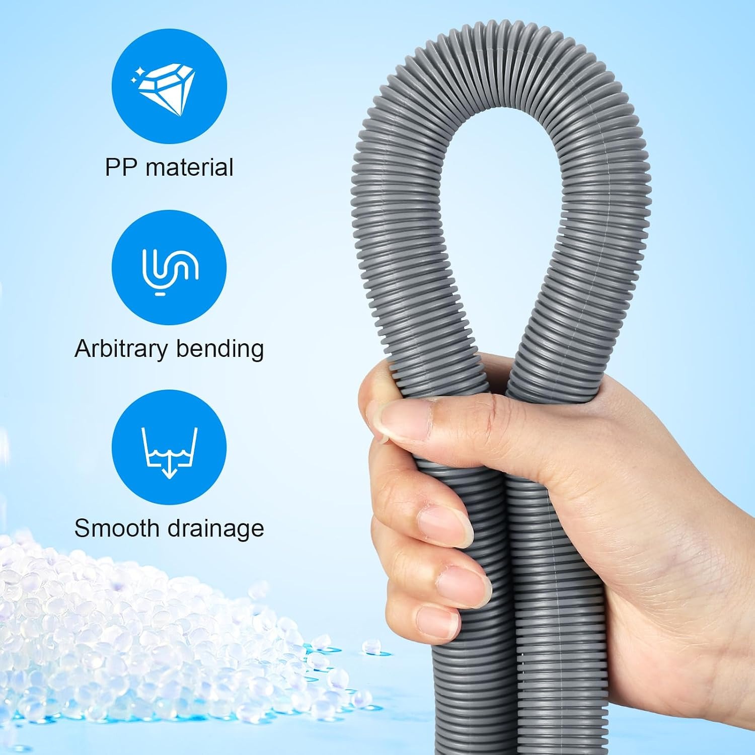 Washing Machine Drain Hose Kit 1.8m with Clamps and U-Hook: image 7