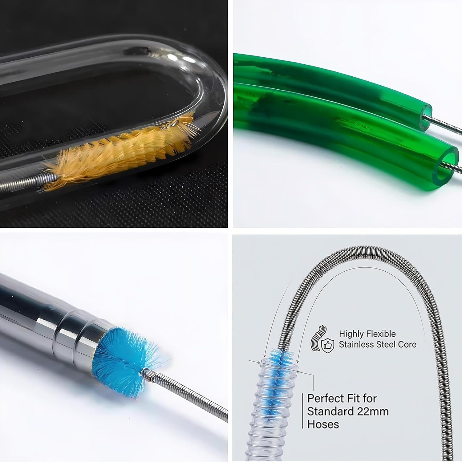 170cm Double-Ended Flexible Drain Brush Set with Two Straw Brushes: image 5