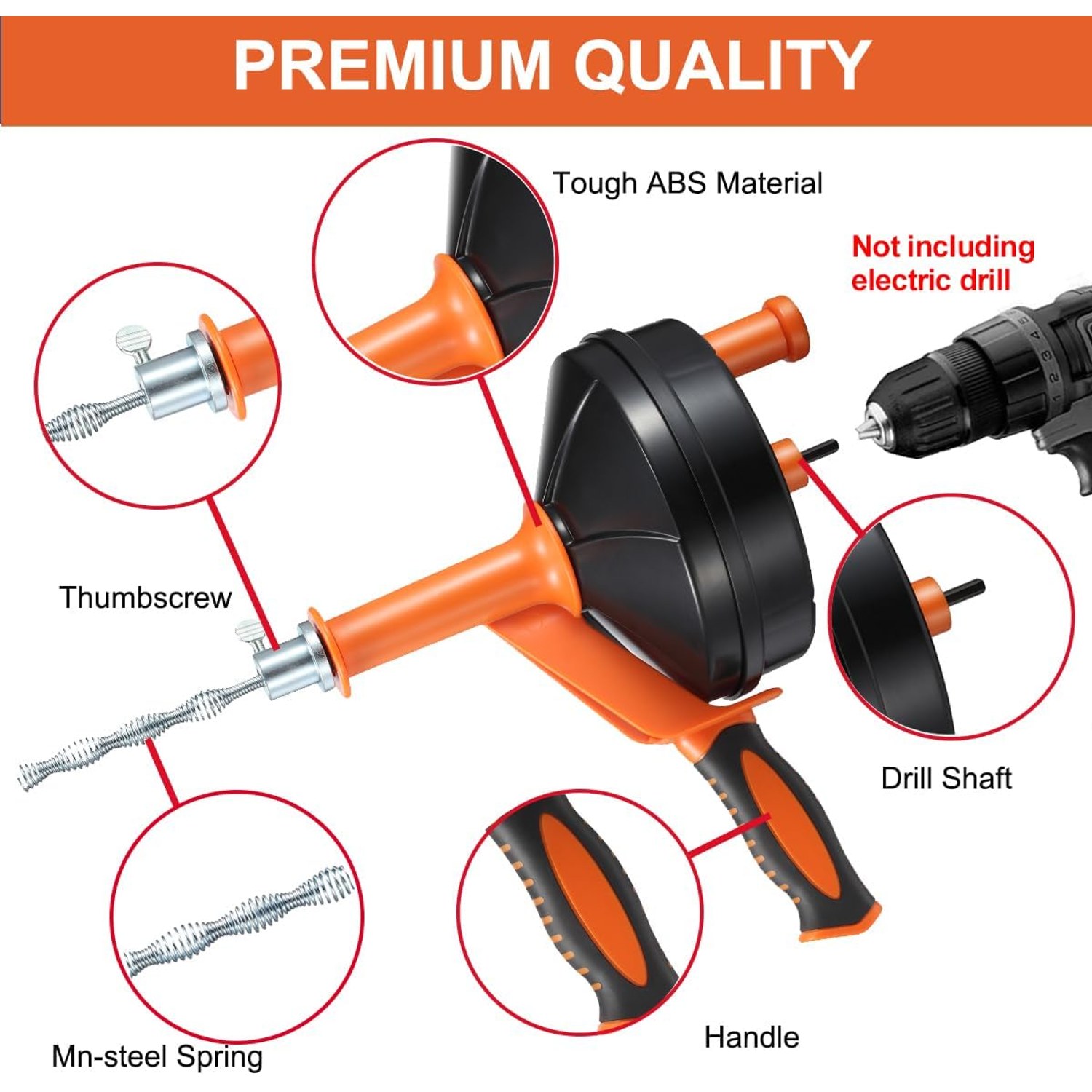 7.6m Drain Auger with Drill Adapter: image 6