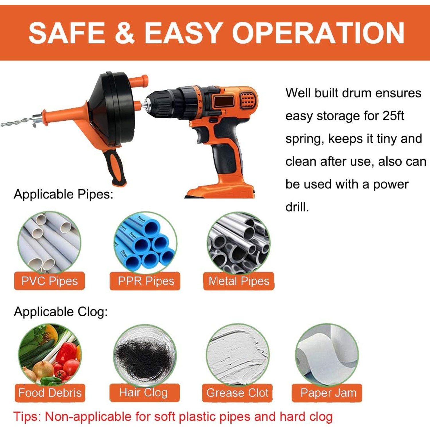 7.6m Drain Auger with Drill Adapter: image 7