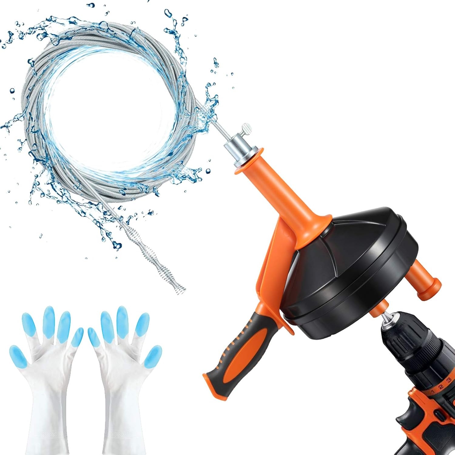 7.6m Drain Auger with Drill Adapter