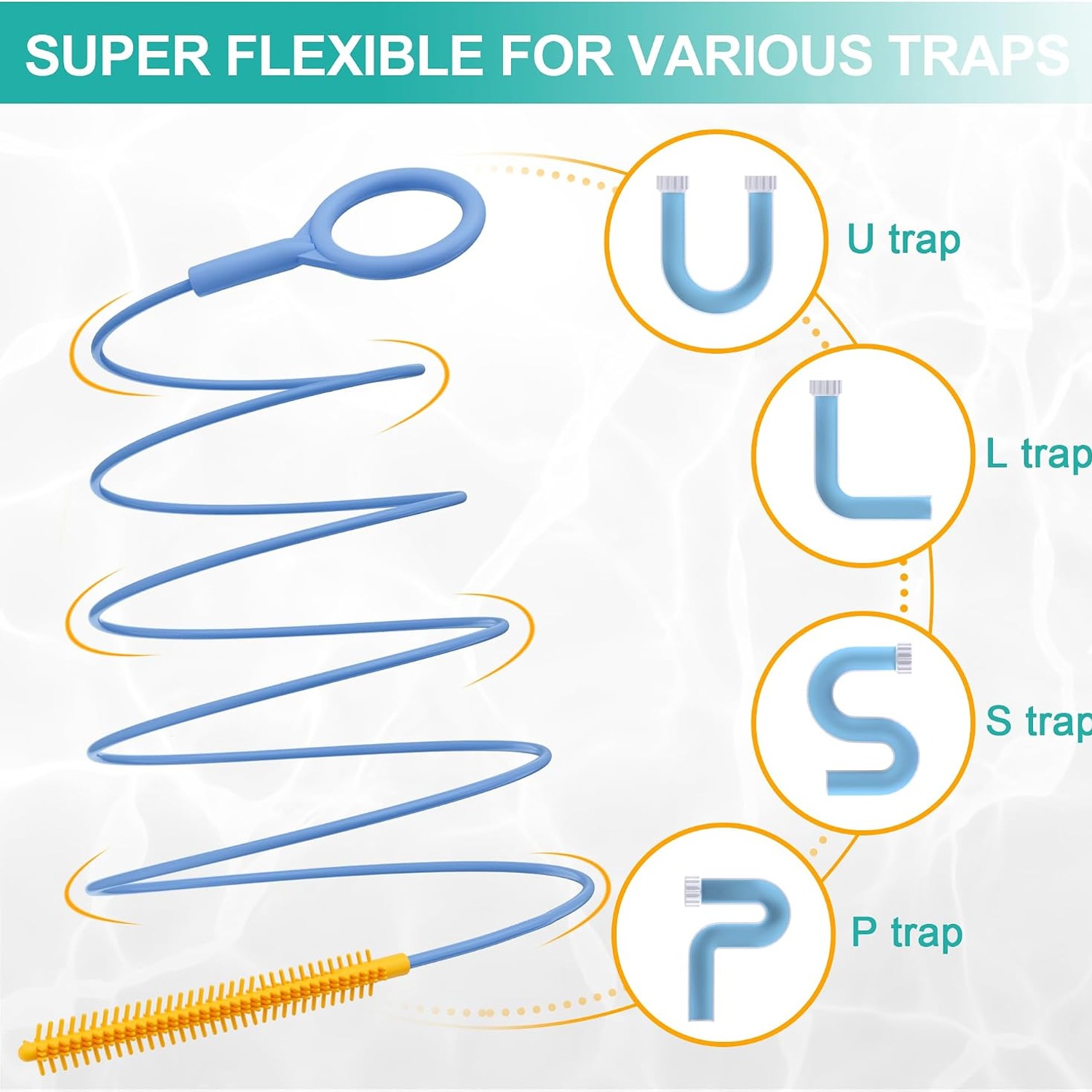 Extra Long Drain Snake 127cm (3 Pack): image 7
