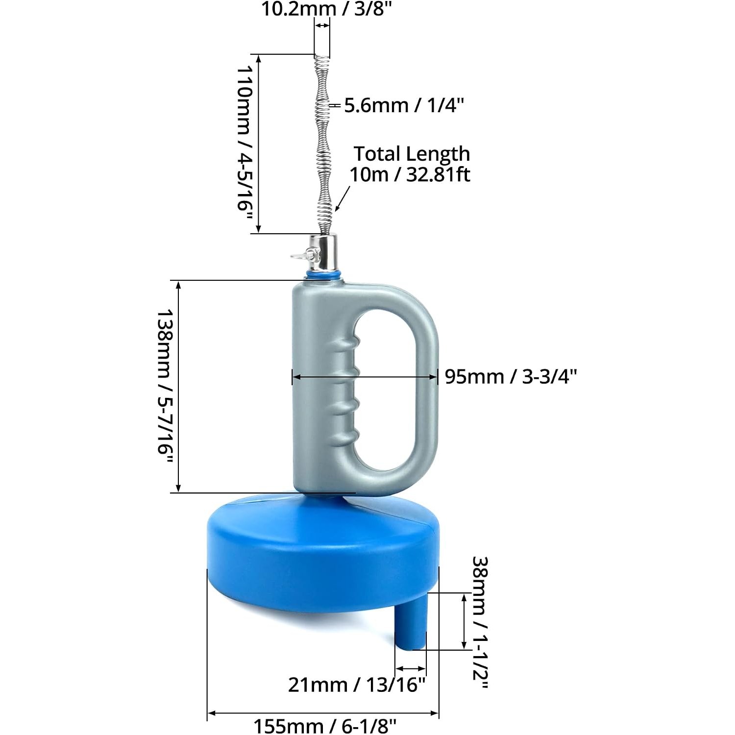 10m Manual Drain Auger with Hand Crank: image 6