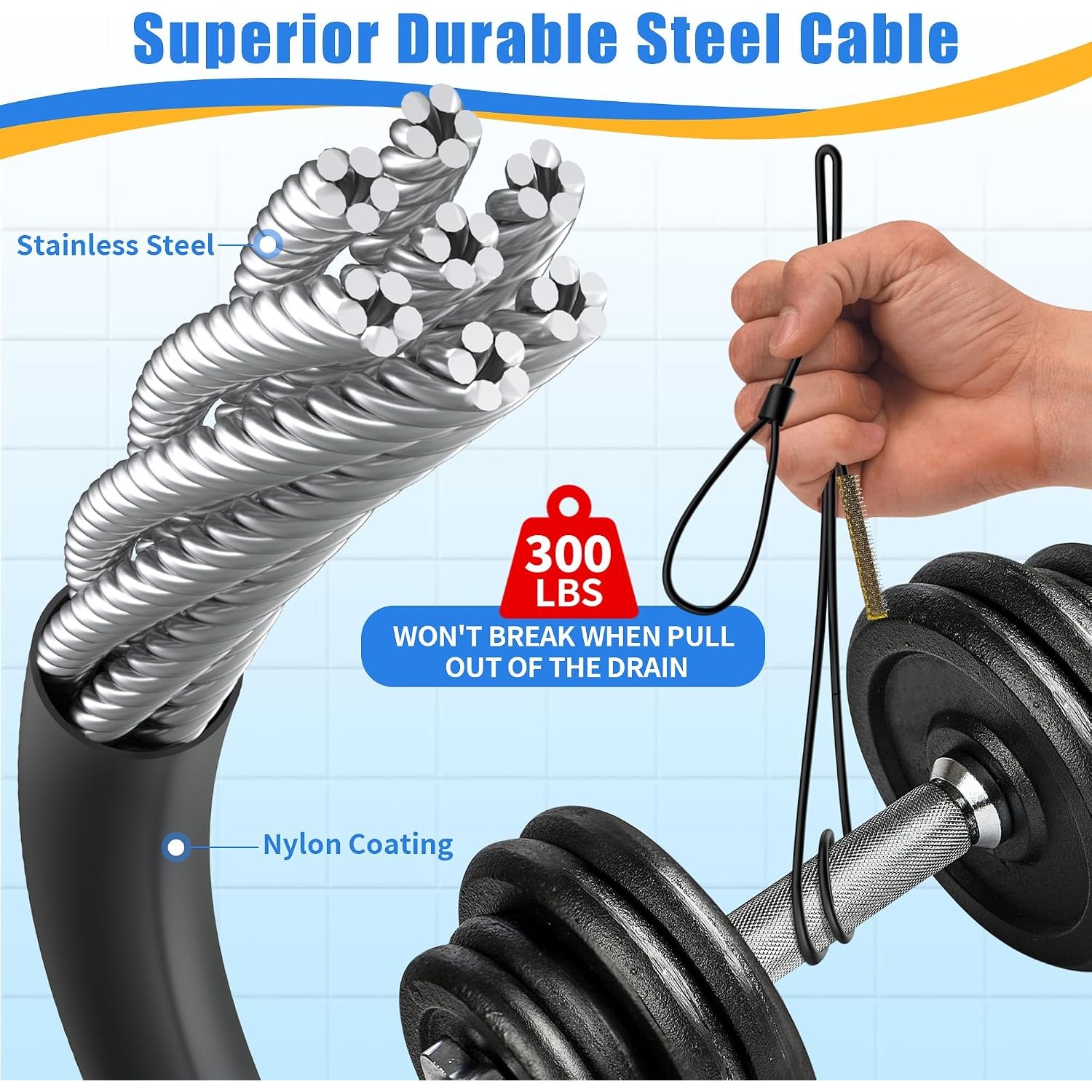 76cm Nylon Coated Metal Drain Snake: image 2