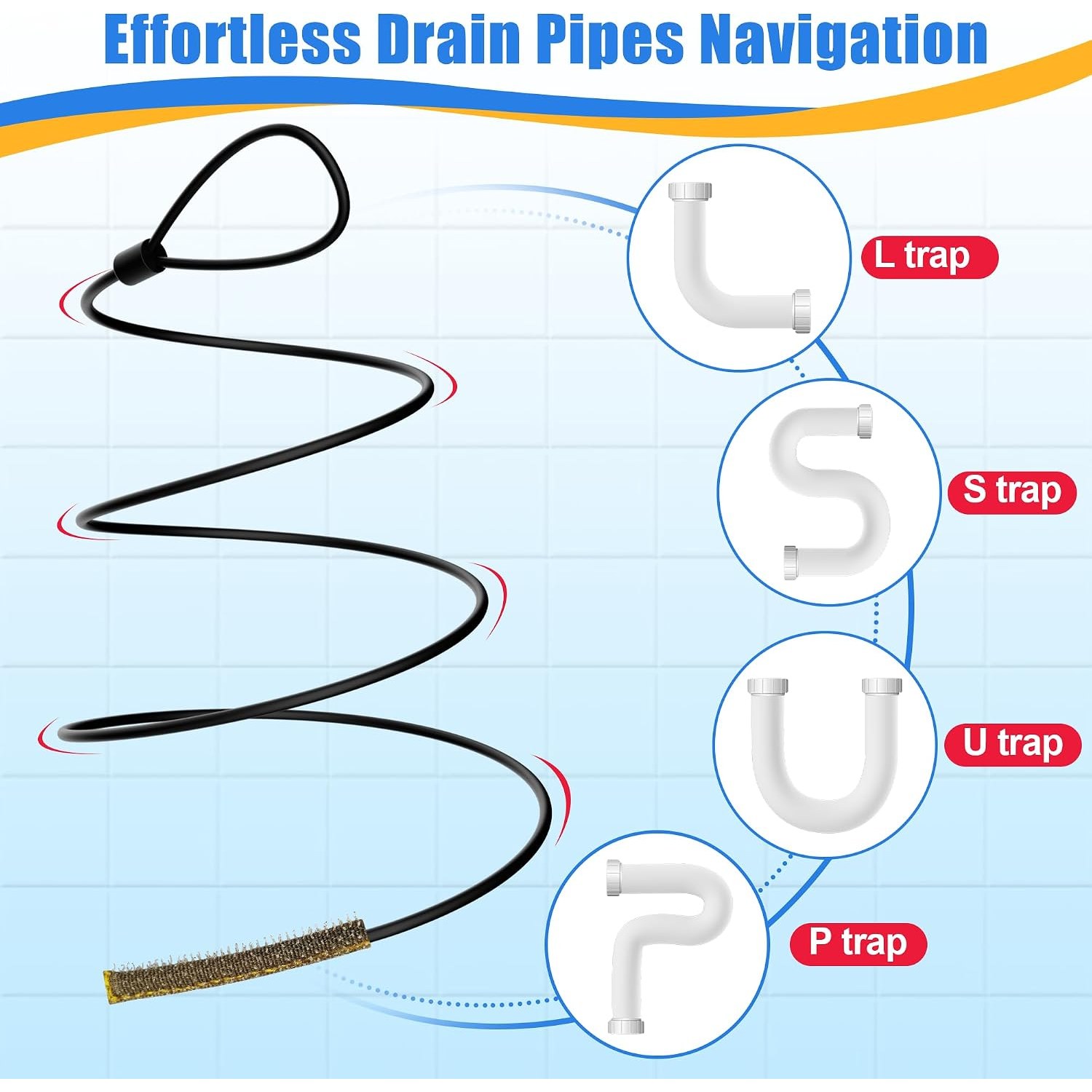 76cm Nylon Coated Metal Drain Snake: image 4
