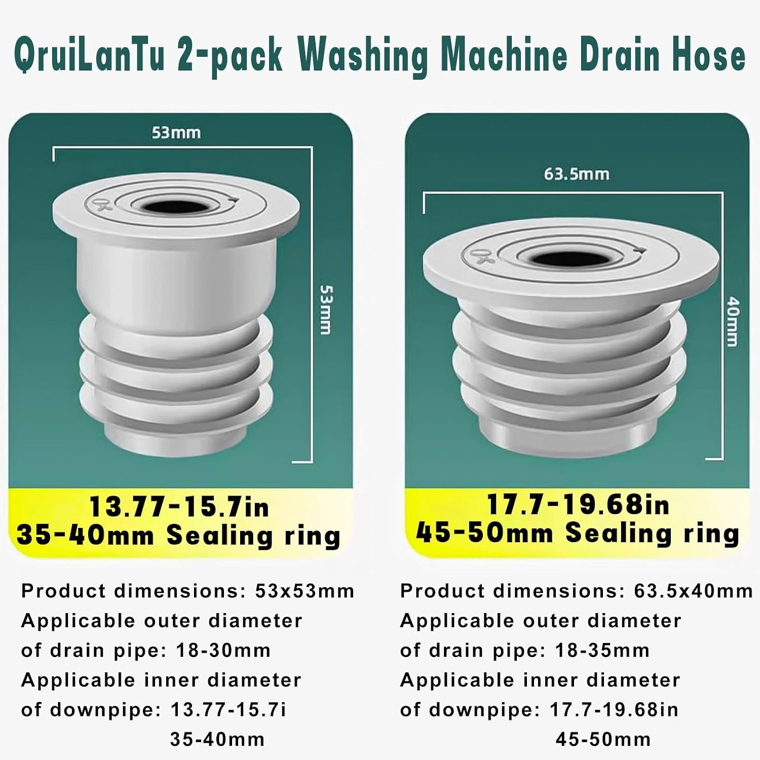 Washing Machine Drain Hose Seal 2 Pack: image 2