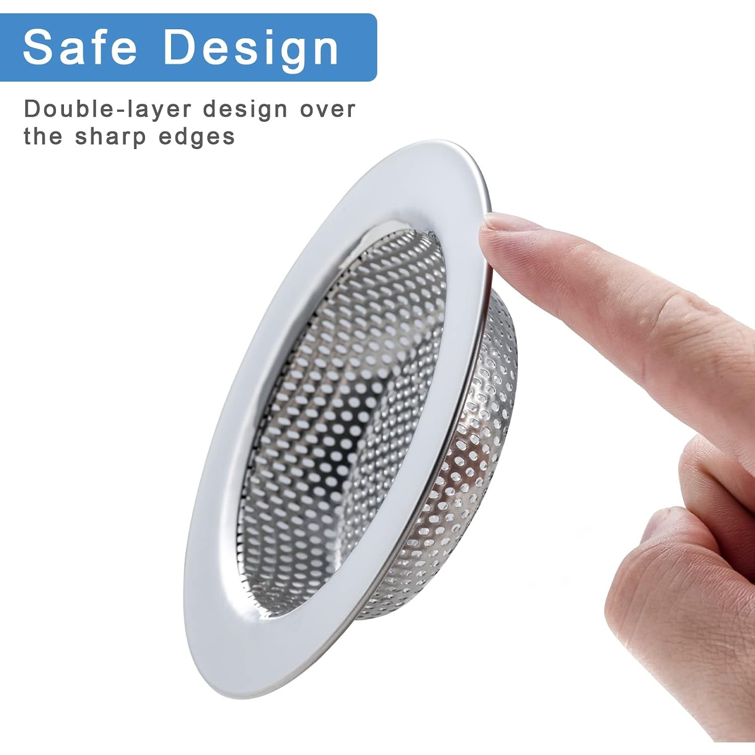 Double Layer Stainless Steel Sink Strainer 2 Pack: image 3