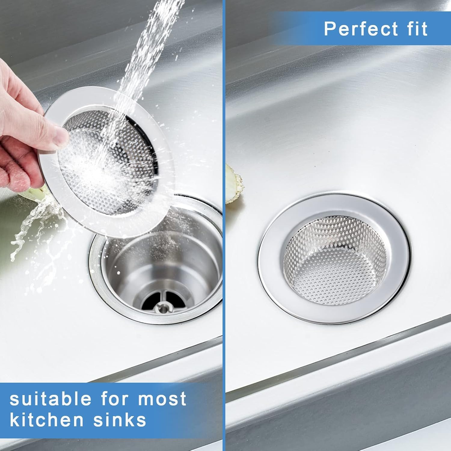 Double Layer Stainless Steel Sink Strainer 2 Pack: image 7
