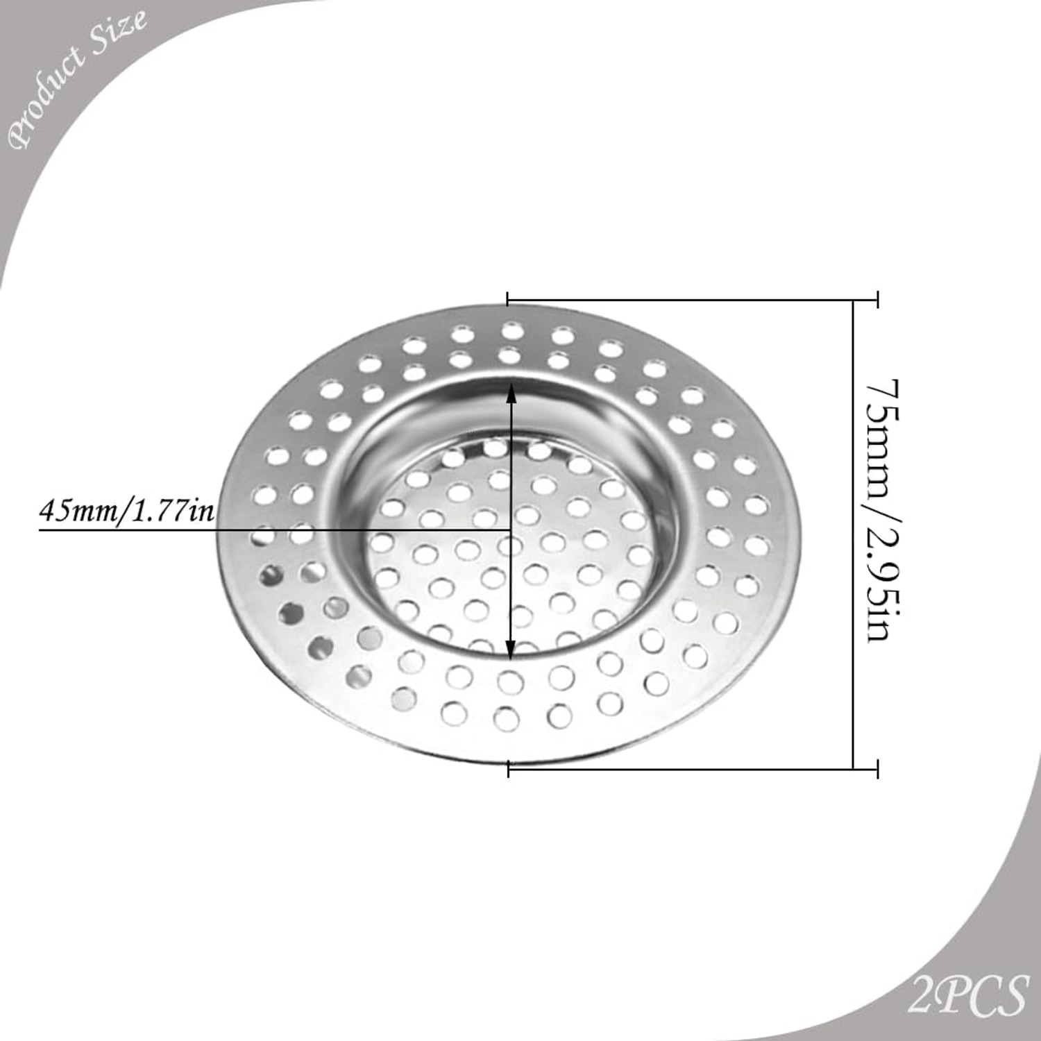 Mesh Sink Strainer 75mm 2 Pack: image 2