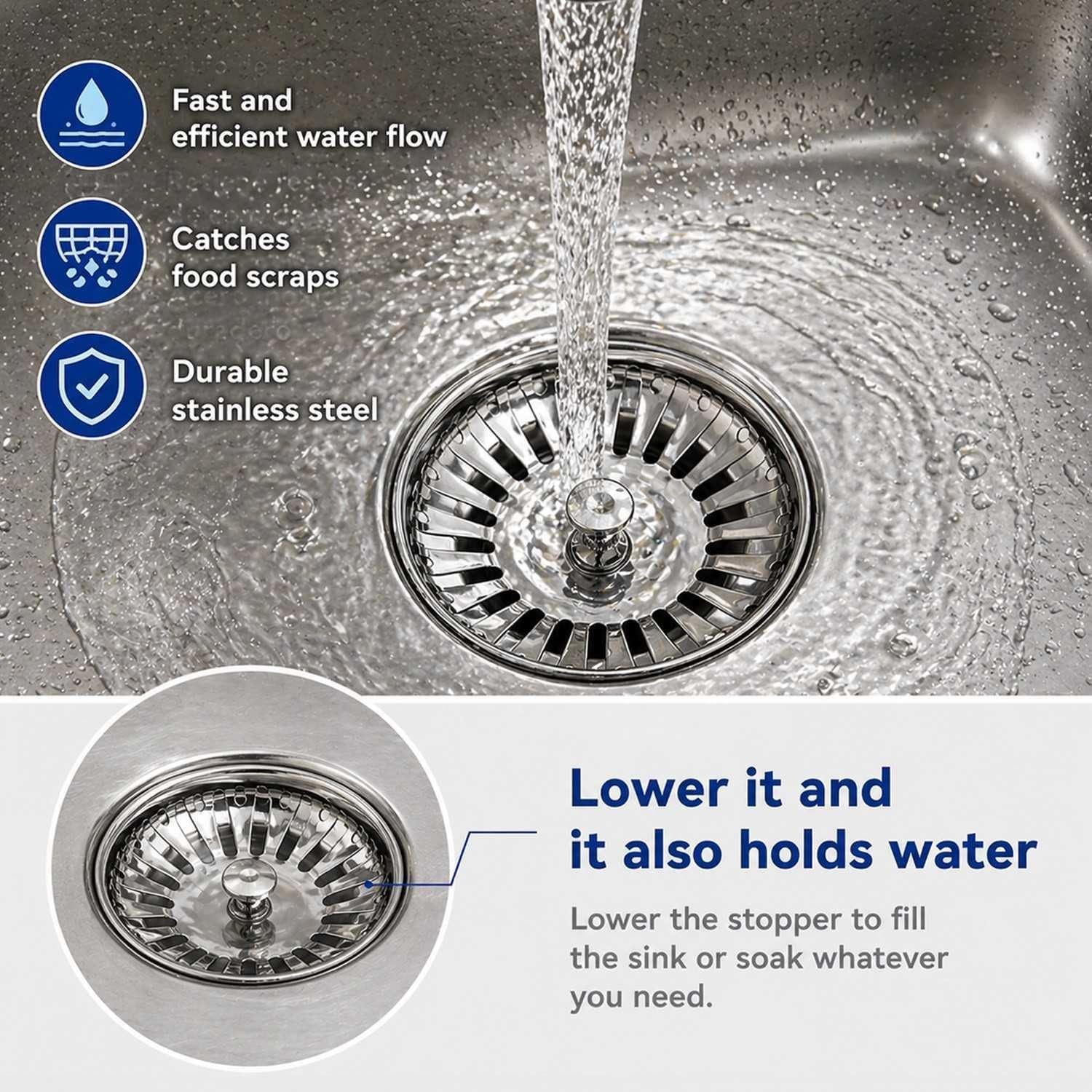 83mm Pop Up Sink Strainer Plug: image 2