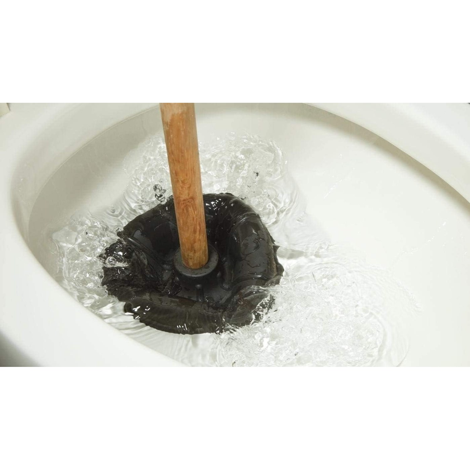 Flange Toilet Plunger with Wooden Handle: image 3