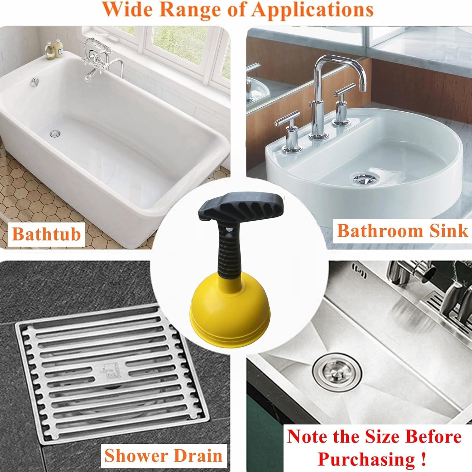Mini Sink Plunger with Short Non-Slip Handle: image 3