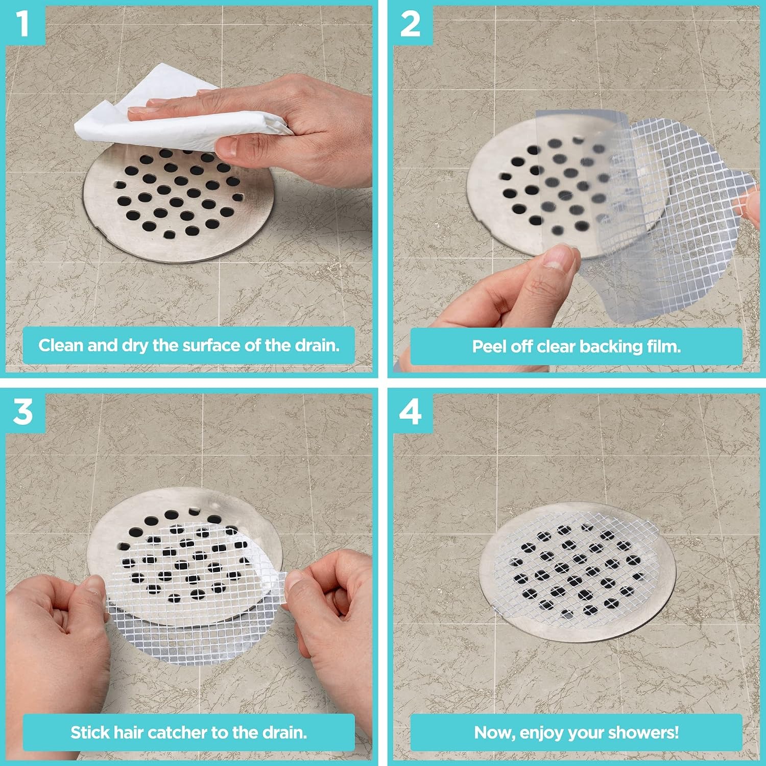 Disposable Shower Drain Hair Catcher, 25 Pack: image 5