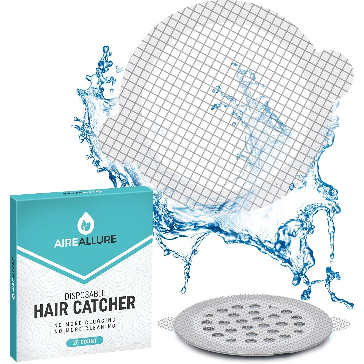 Disposable Shower Drain Hair Catcher, 25 Pack