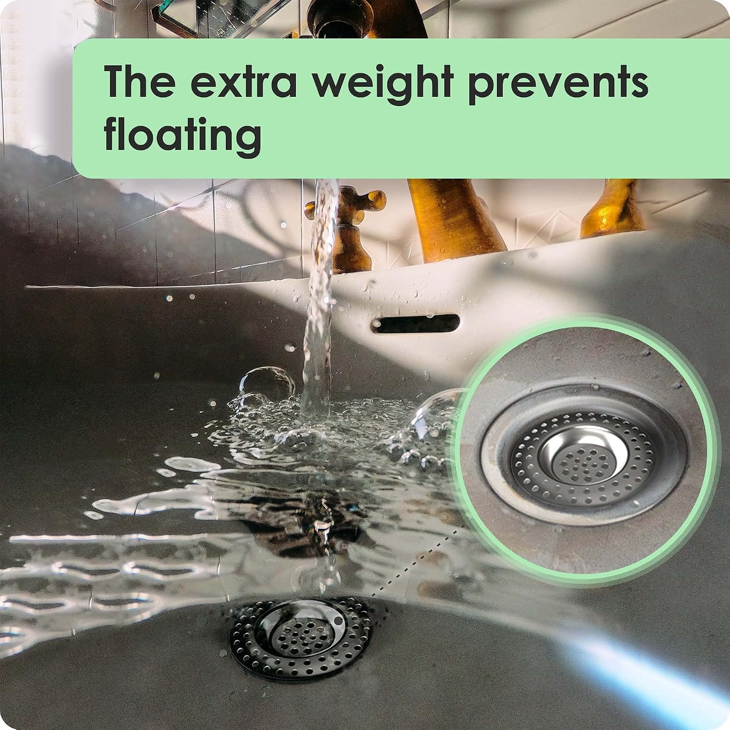 Heavy Drain Strainer 2 Pack Stainless Steel Hair Catcher: image 2