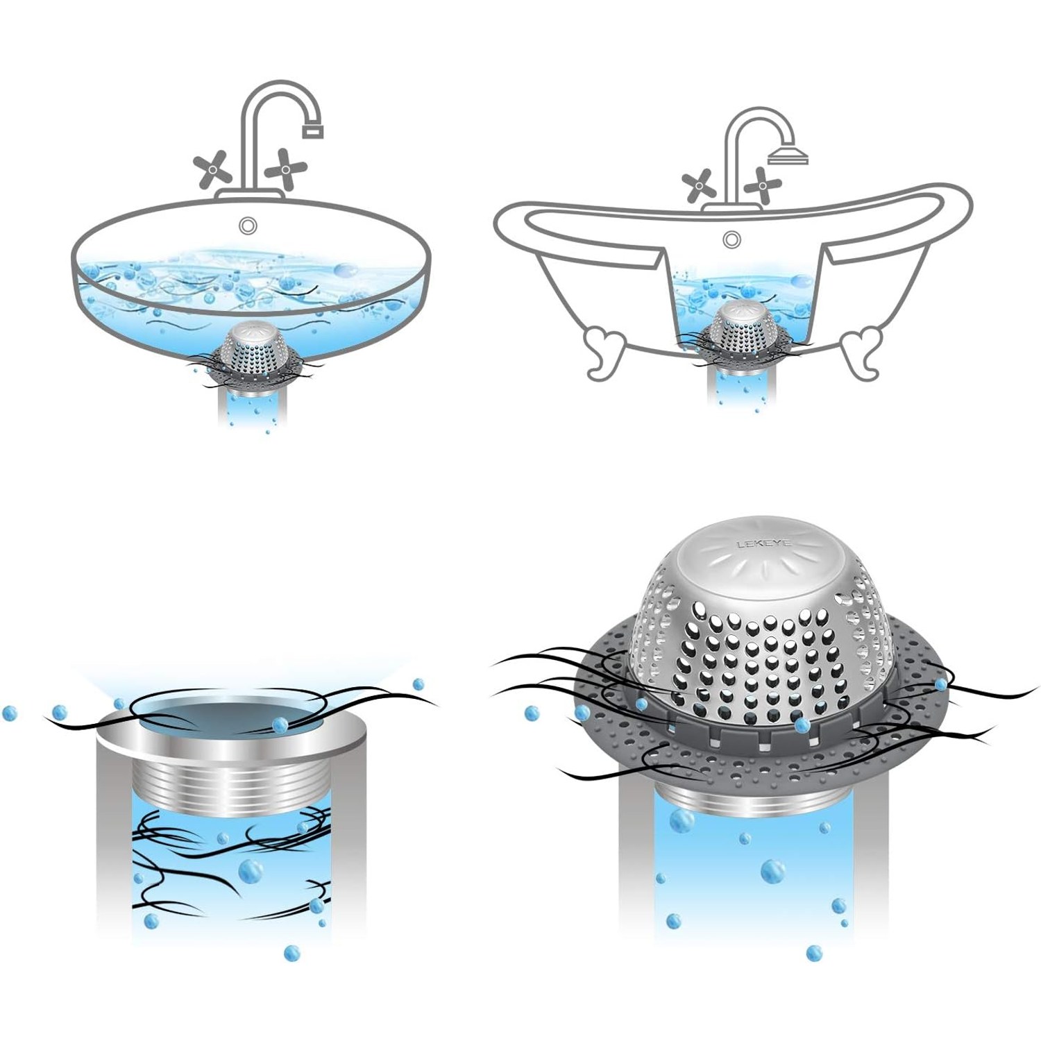 Pop Up Bath Drain Hair Catcher: image 6