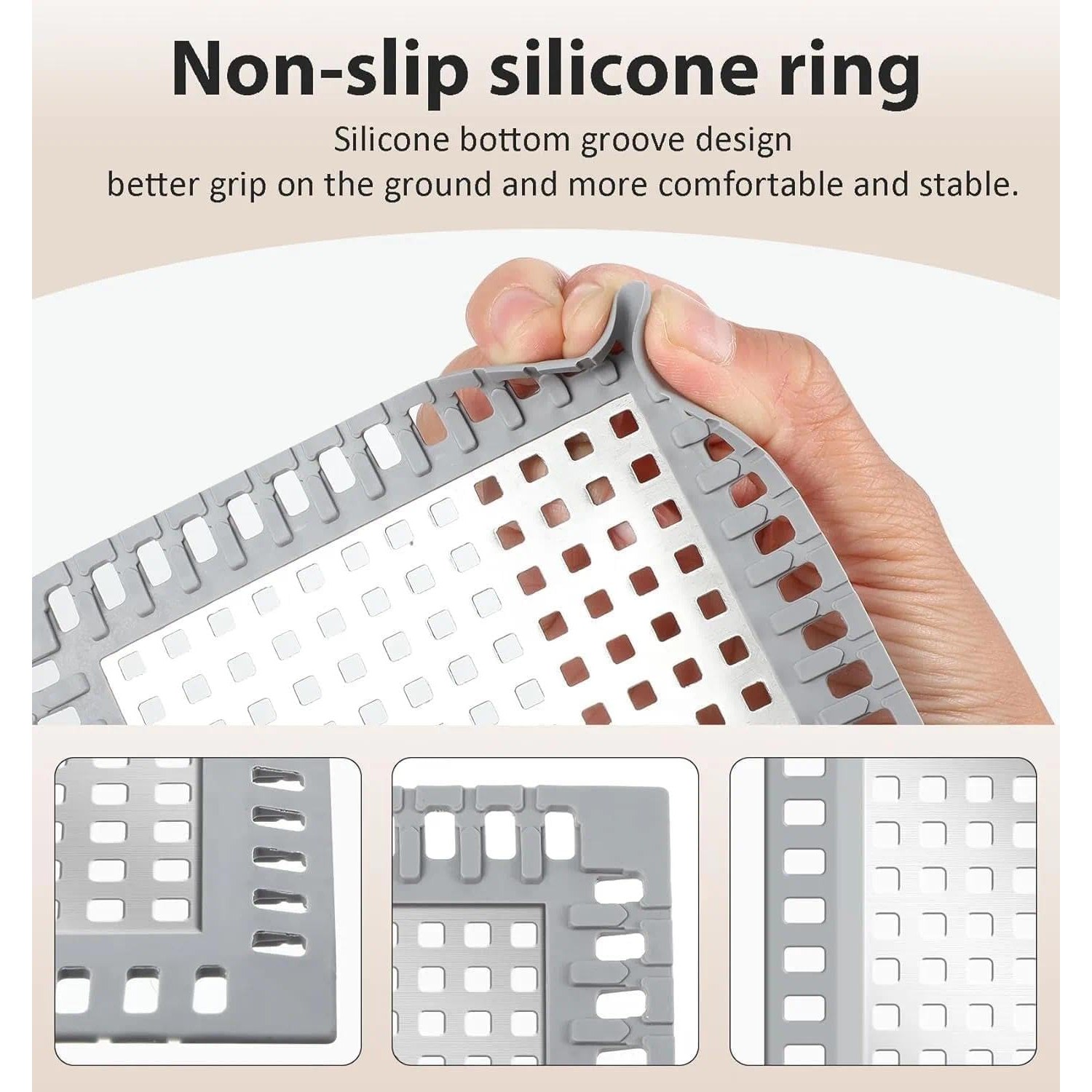 Square Shower Hair Strainer 125mm: image 3