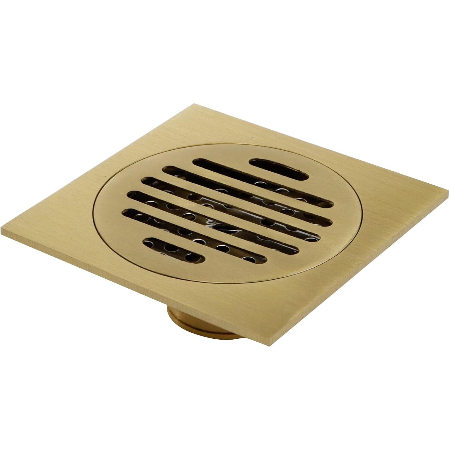 Gold Square Shower Floor Drain 10cm with Removable Strainer