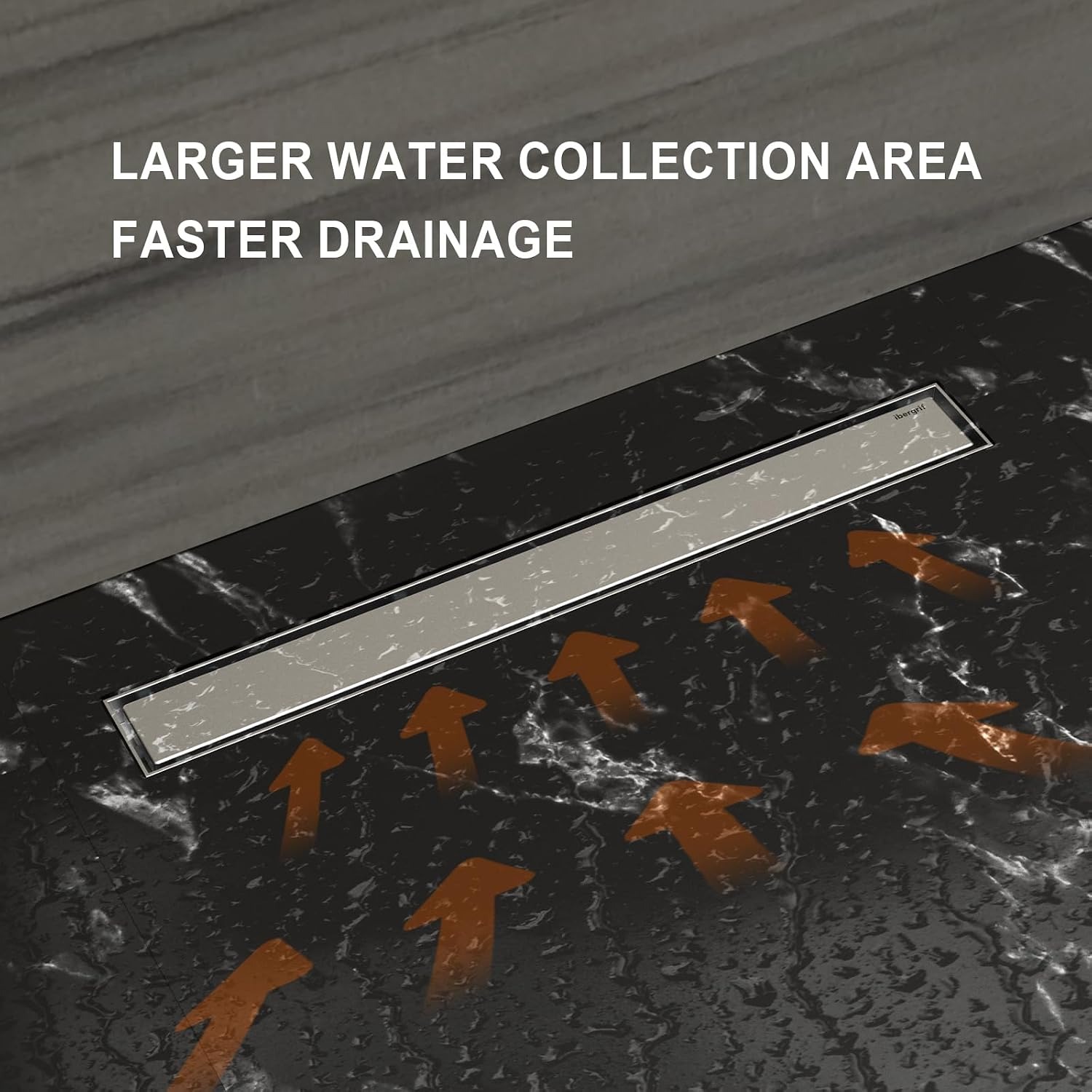 500mm Linear Shower Drain with Reversible Tile-Insert Cover: image 3