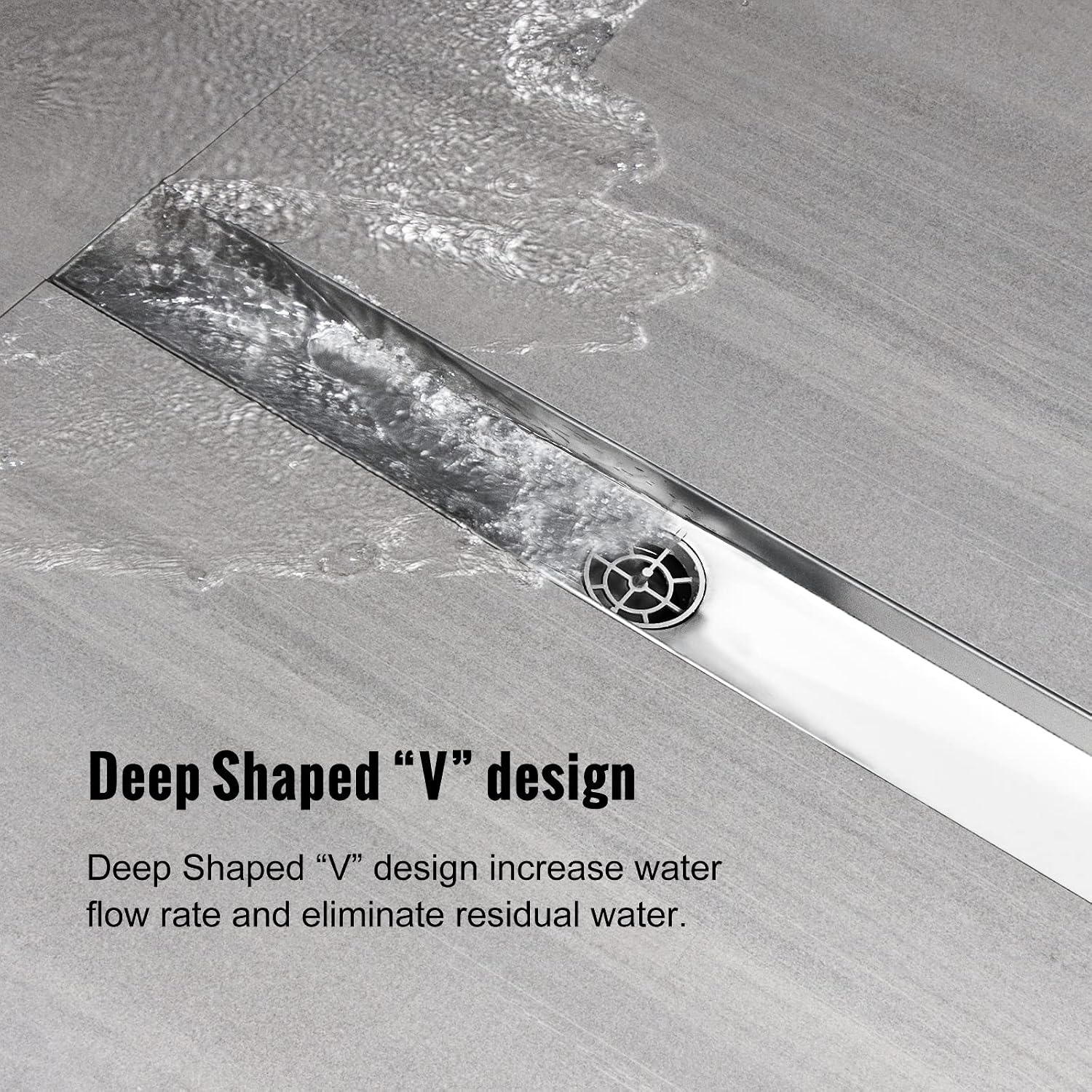 Linear Shower Drain 60cm Stainless Steel Channel with Siphon: image 4