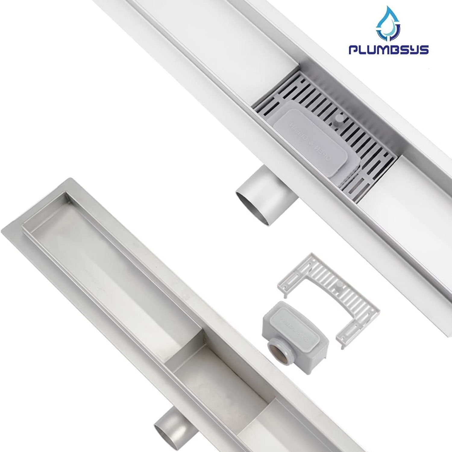 Two Sided Linear Shower Drain 50cm: image 8