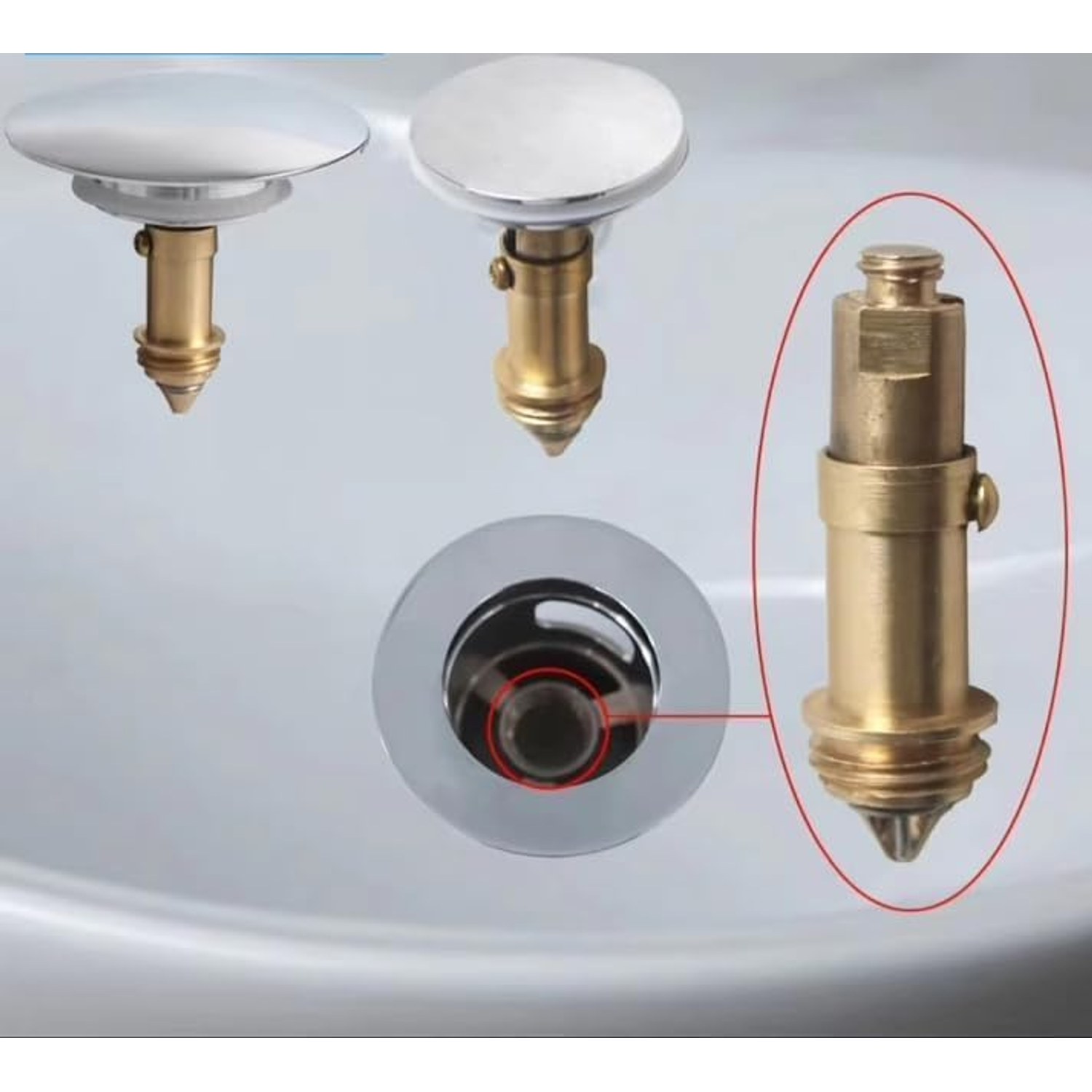 69mm Chrome Click Clack Bath Pop Up Plug: image 5