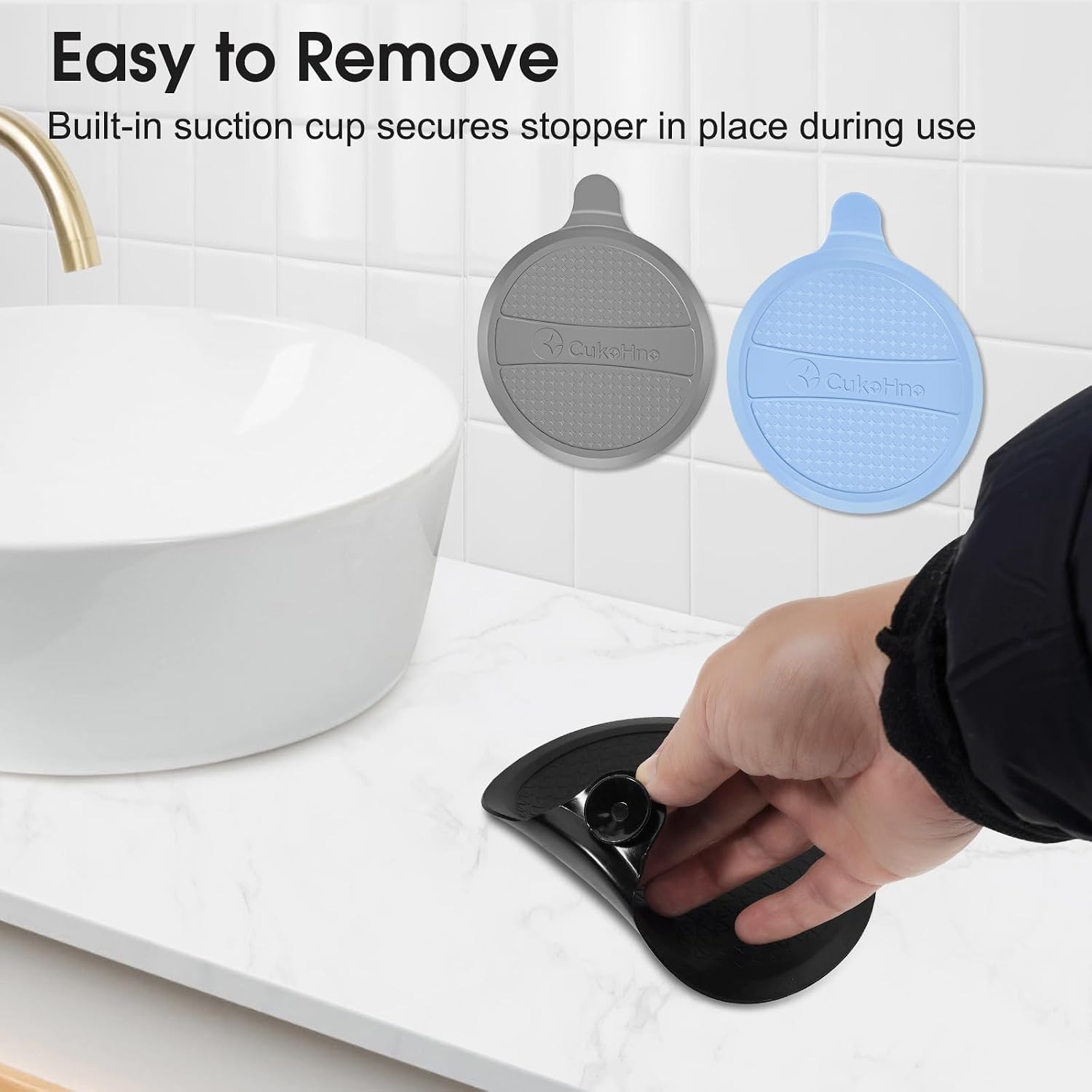 Silicone Bath Drain Stopper 2 Pack: image 3