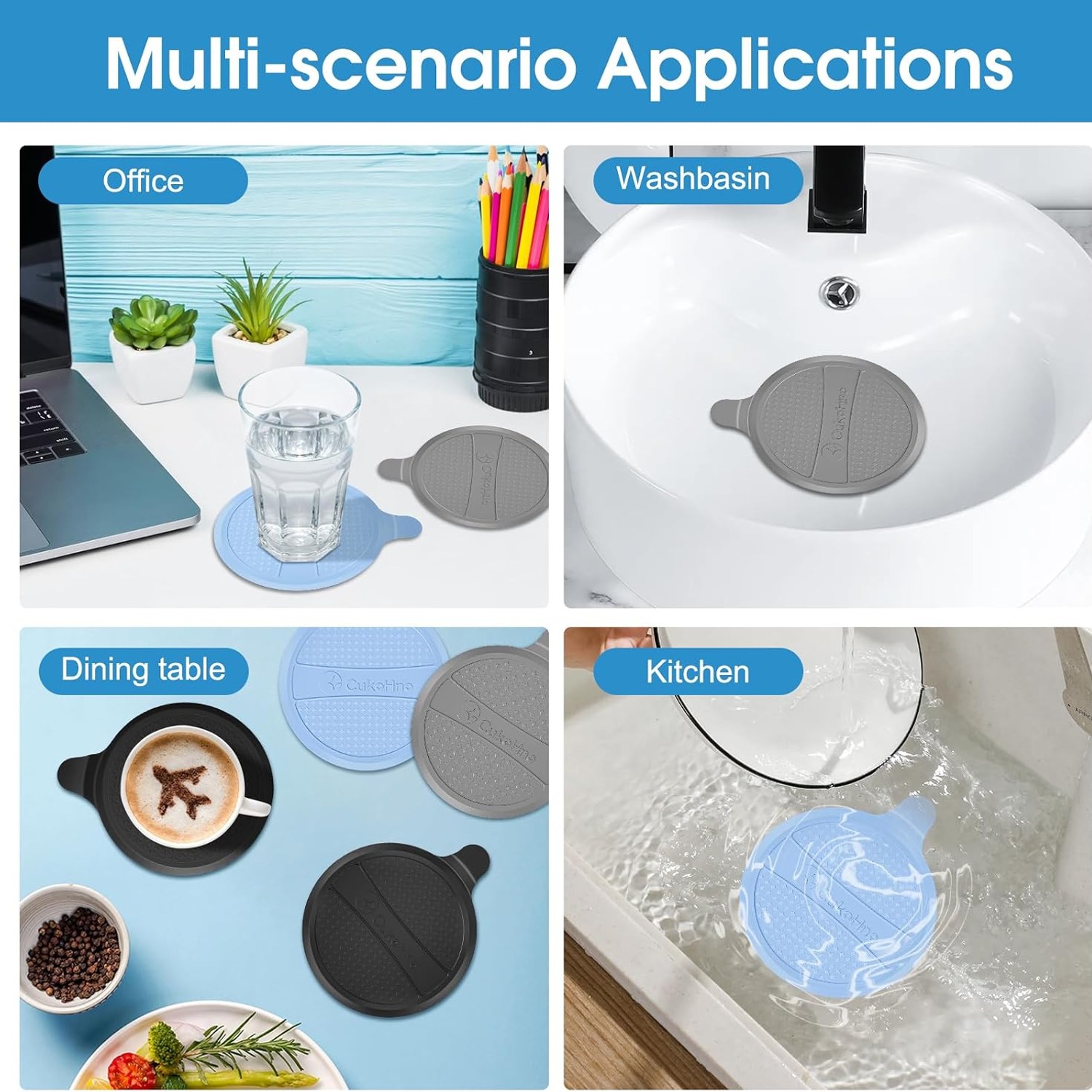 Silicone Bath Drain Stopper 2 Pack: image 6